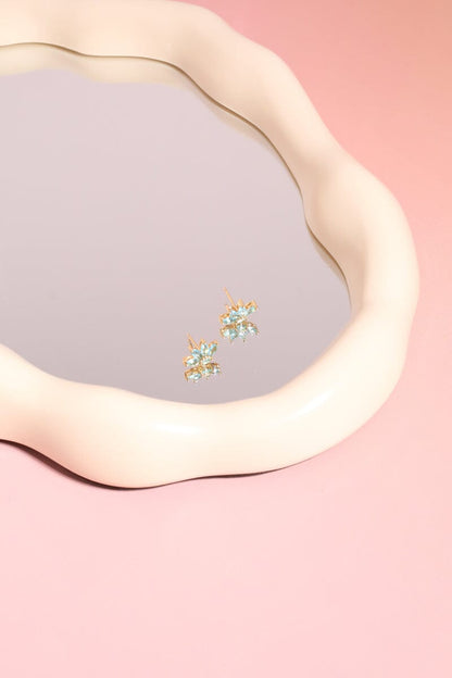 Flora Sterling Silver Stud Earrings Earrings mure + grand Blue 