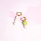 Flower Power Pearl Charm Dangle Earrings Earrings mure + grand Moss 