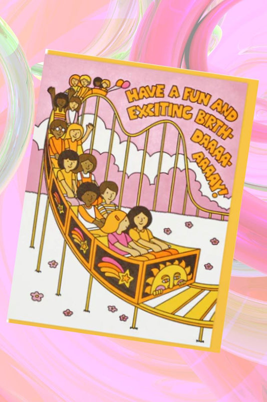 Fun and Exciting Birthday Rollercoaster Greeting Card Greeting & Note Cards Lucky Horse Press 