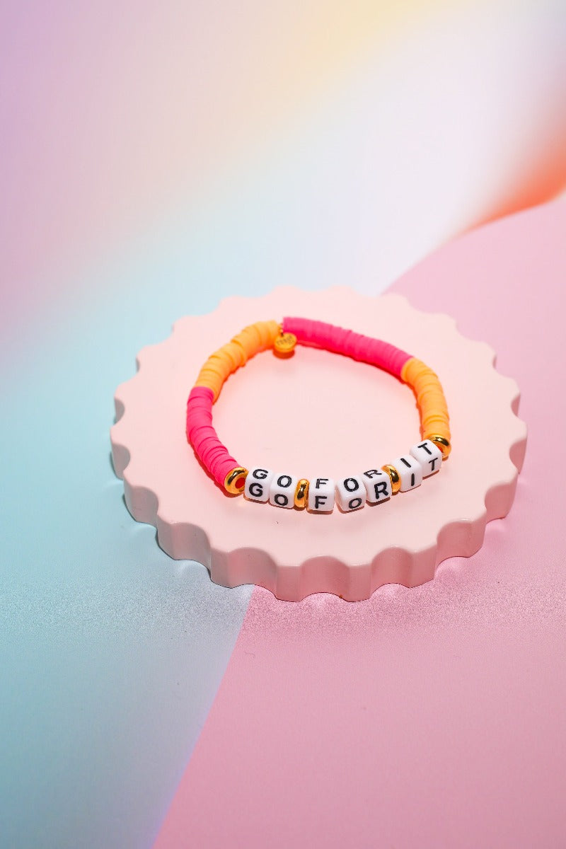 Go For It Inspirational Beaded BraceletMure + Grand