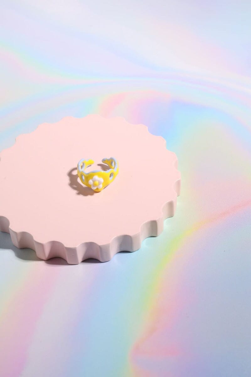 Happy Daze Flower Painted Stacking Ring Rings mure + grand 
