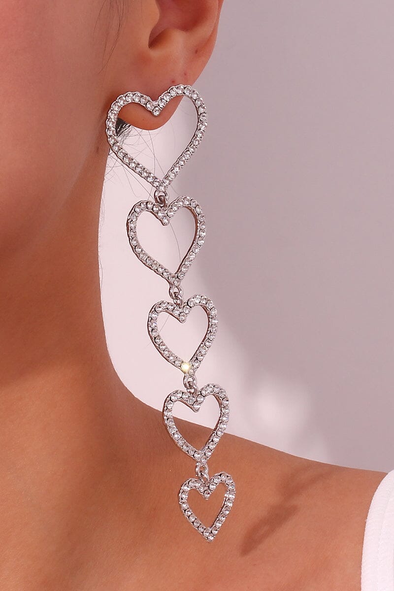 Heart Crystal Dangle Earrings Earrings mure + grand 
