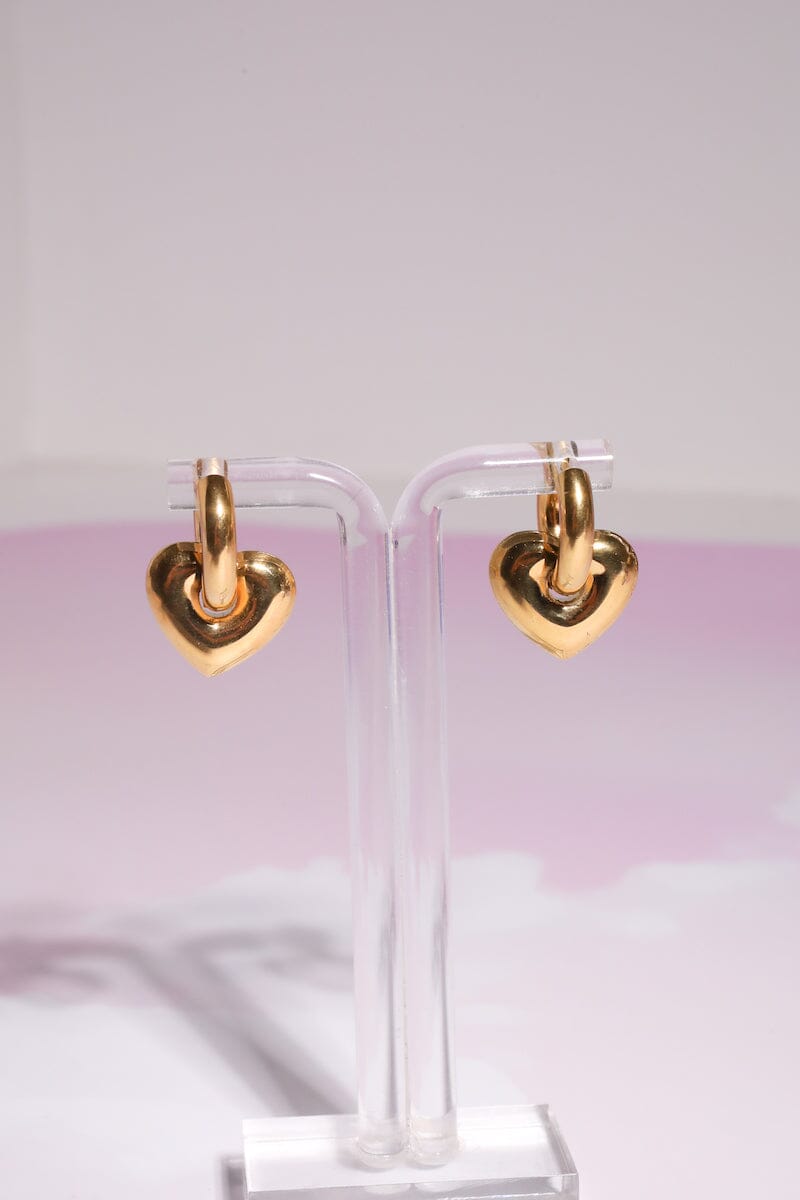 Heart of Gold Chunky Charm Dangle Earrings Earrings Mure + Grand 