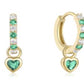 Heart Studded Sterling Silver Charm Dangle Earrings Earrings mure + grand 
