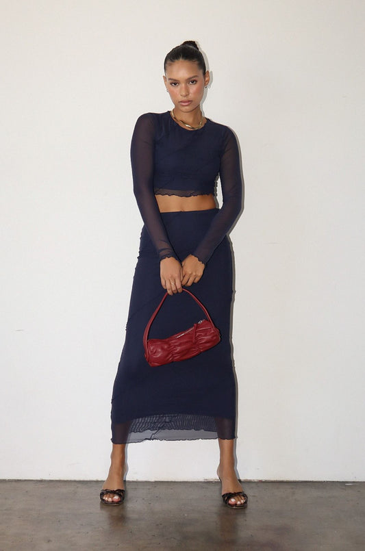 Ink Mesh Midi Skirt Clothing Bailey Rose 