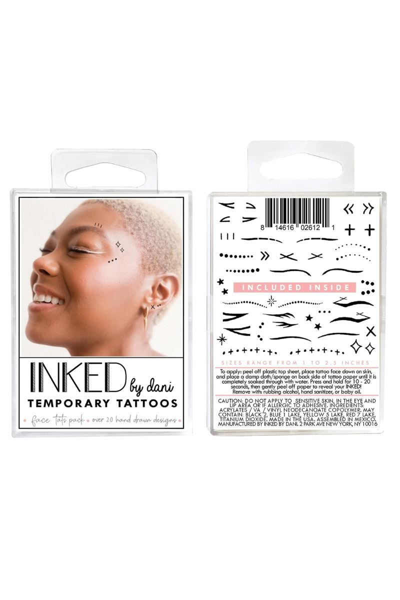 Inked by Dani Face Tats Tattoo Pack Temporary Tattoos Inked by Dani 