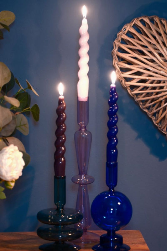 Lilac Vintage Inspired Glass Candle Holder Candle Holders Maegen 
