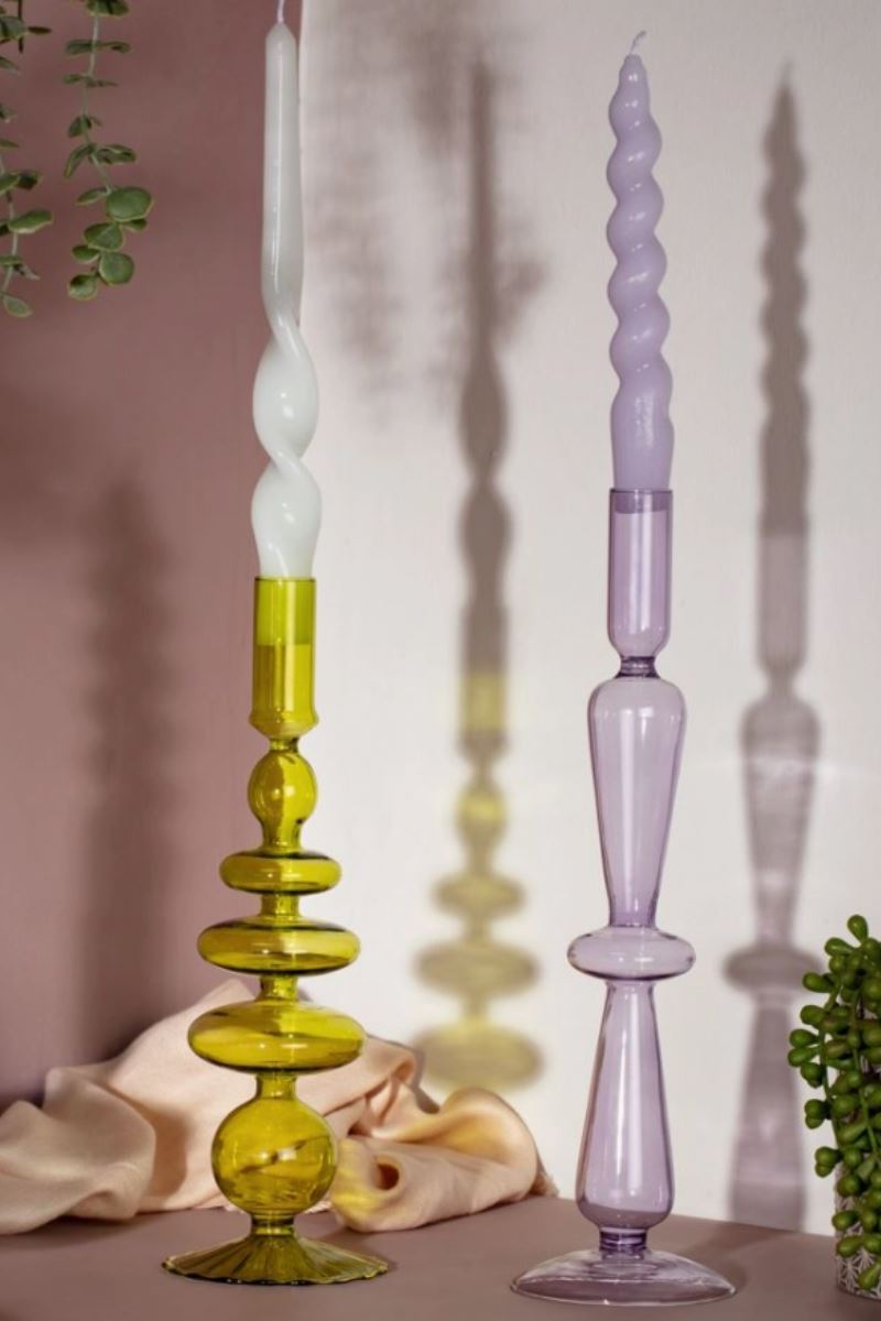 Lilac Vintage Inspired Glass Candle Holder Candle Holders Maegen 