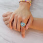 Lilypad Love Painted Crystal Stacking Ring Rings mure + grand 