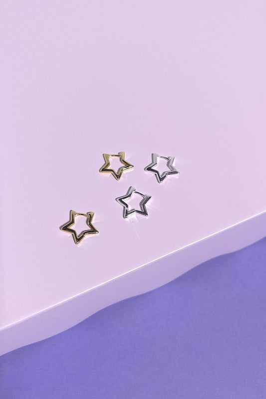 Litzy Star Sterling Silver Huggie Earrings Earring Mulberry & Grand Gold 
