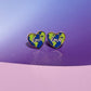 Love the Planet Enamel Charm Stud Earrings Earrings Mure + Grand 