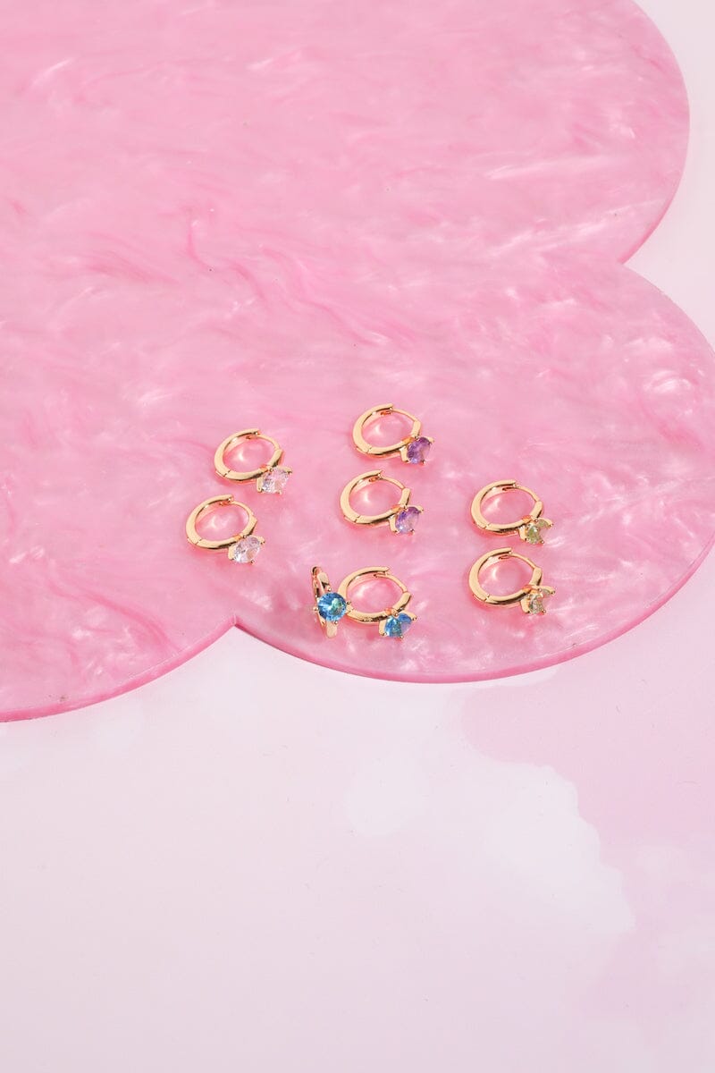 Lulu Crystal Sterling Silver Huggie EarringsMure + Grand