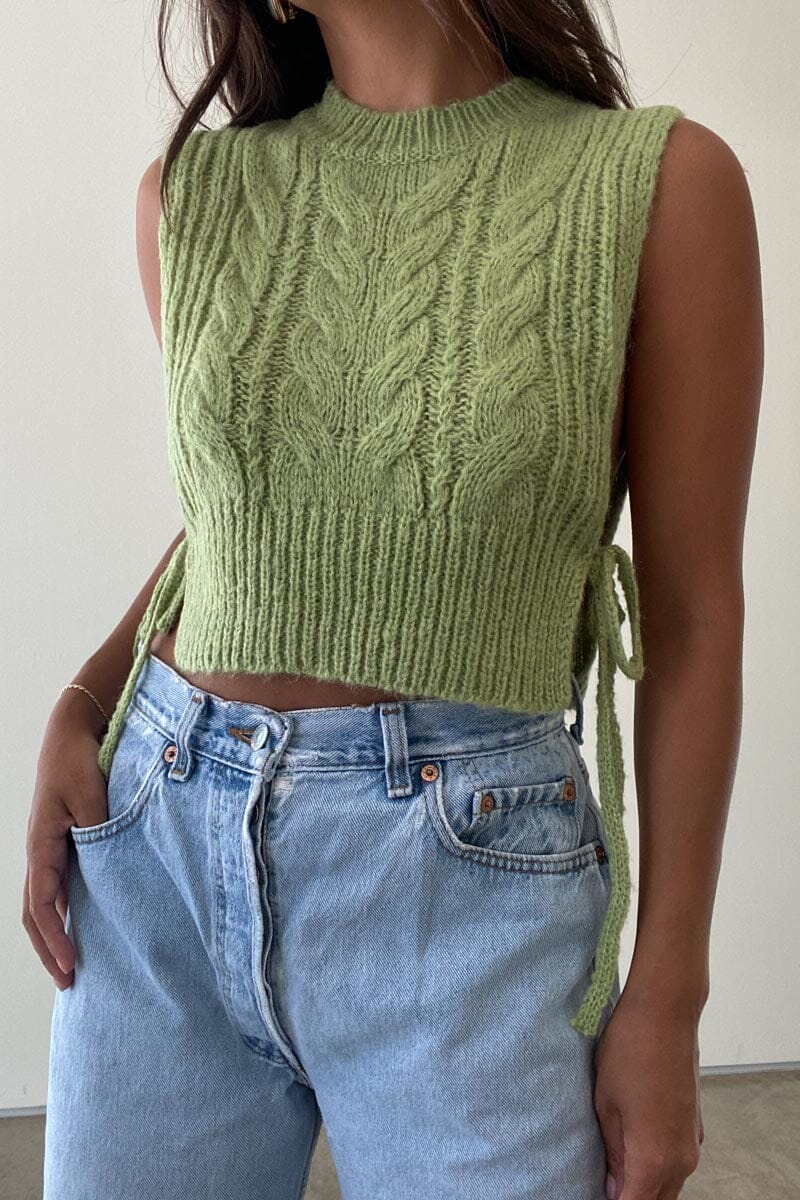 Matcha Cable Knit Top Clothing Et Clet 