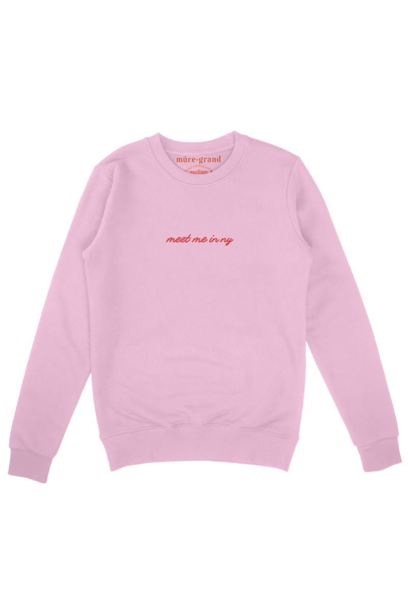 Meet Me in NY Embroidered Sweatshirt sweatshirt Mure + Grand Pink S 