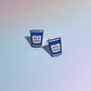 New York Coffee Cup Enamel Charm Stud Earrings Earrings Mure + Grand 