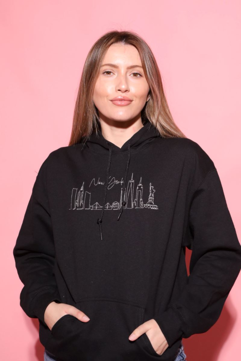 New York Skyline Embroidered Hoodie sweatshirt Mure + Grand 
