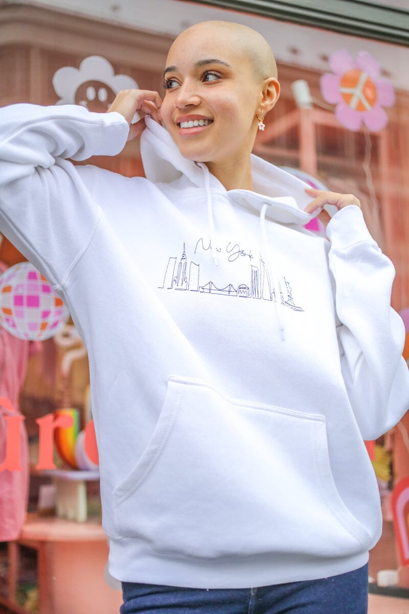New York Skyline Embroidered Hoodie - decent-life