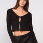 Noir Keyhole Knit Top Clothing Sky to Moon 