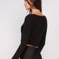 Noir Keyhole Knit Top Clothing Sky to Moon 