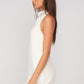 Odette Low Back Feather Trim Mini Dress Clothing Sky to Moon 