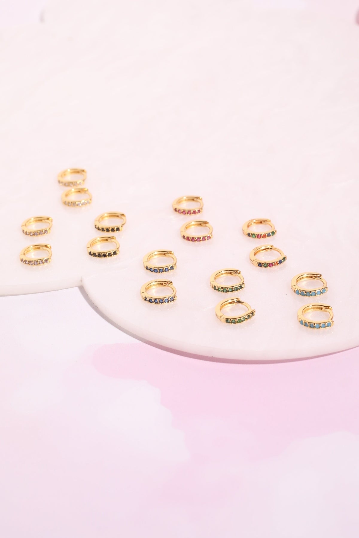 Olivia Crystal Sterling Silver Huggie EarringsMure + Grand