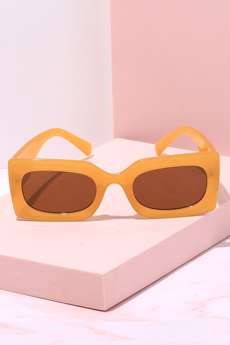 OOO Rectangle Frame Sunglasses Sunglasses Mure + Grand Orange/Brown 