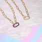 Paper Clip Chain Pave Crystal Carabiner Necklace Necklaces mure + grand 