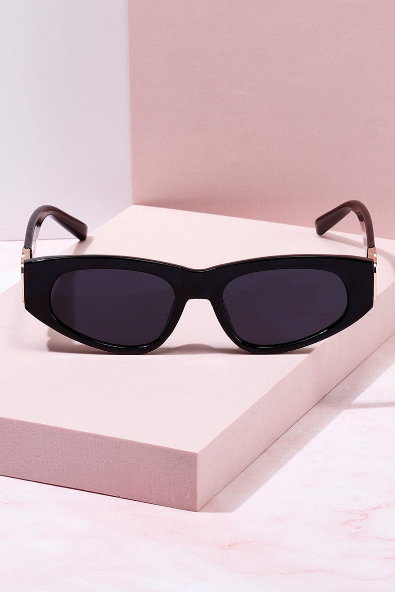 Patara Rounded Frame Sunglasses Sunglasses mure + grand Black/Black 