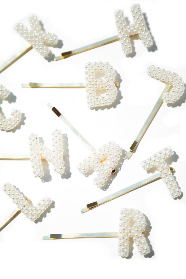 Pearl Initial Bobby Pin