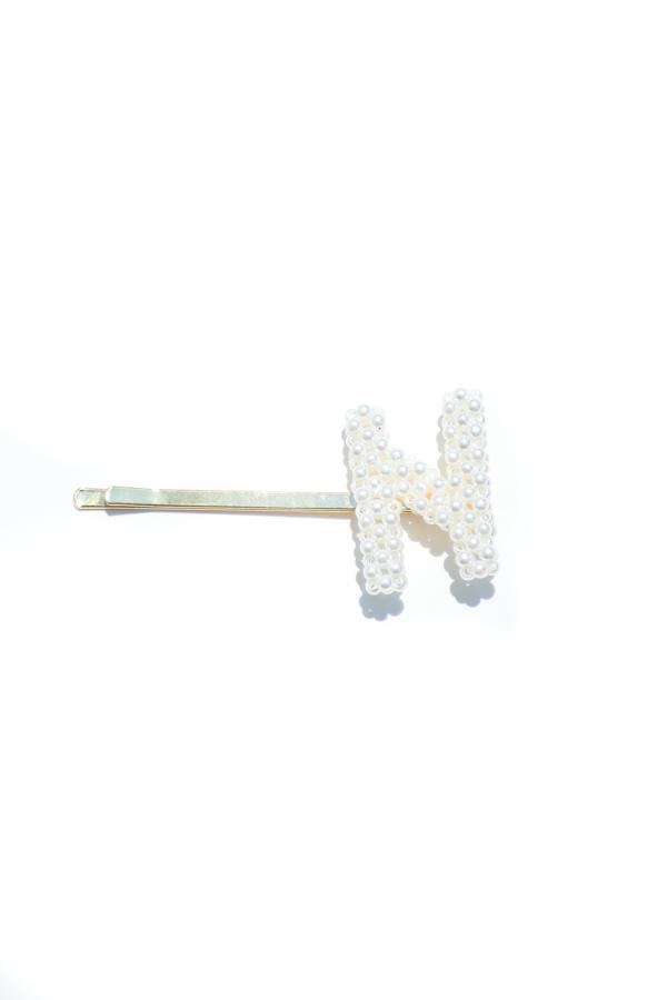 Pearl Initial Bobby Pin