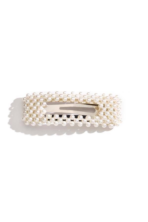 Pearl Rectangle Barrette