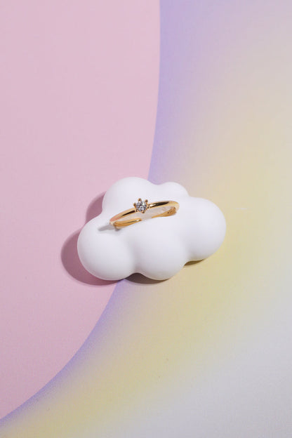Petite Solitaire Sterling Silver Ring Rings Mure + Grand Gold 