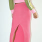 Pink Garment Washed Knit Skirt Clothing Bailey Rose 