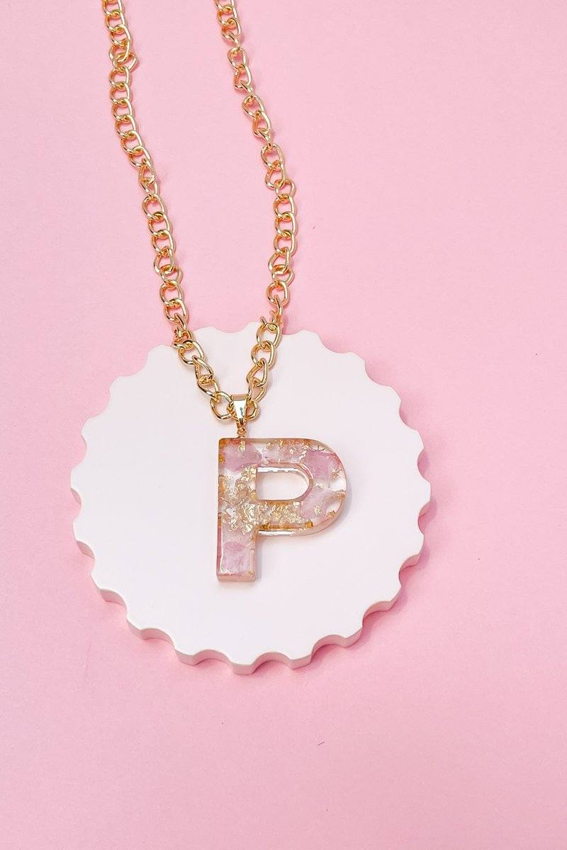 Pressed Flower Initial Necklace Necklace Mure + Grand P 