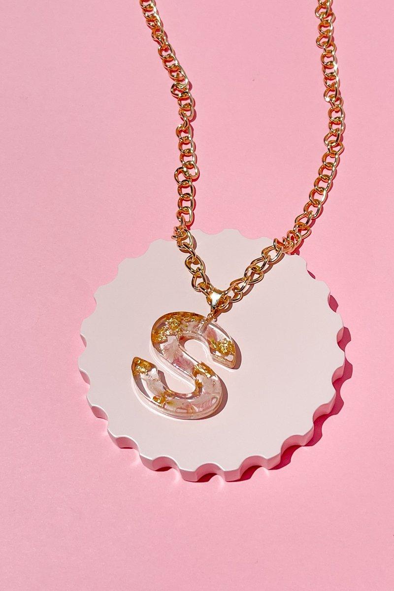 Pressed Flower Initial Necklace Necklace Mure + Grand S 