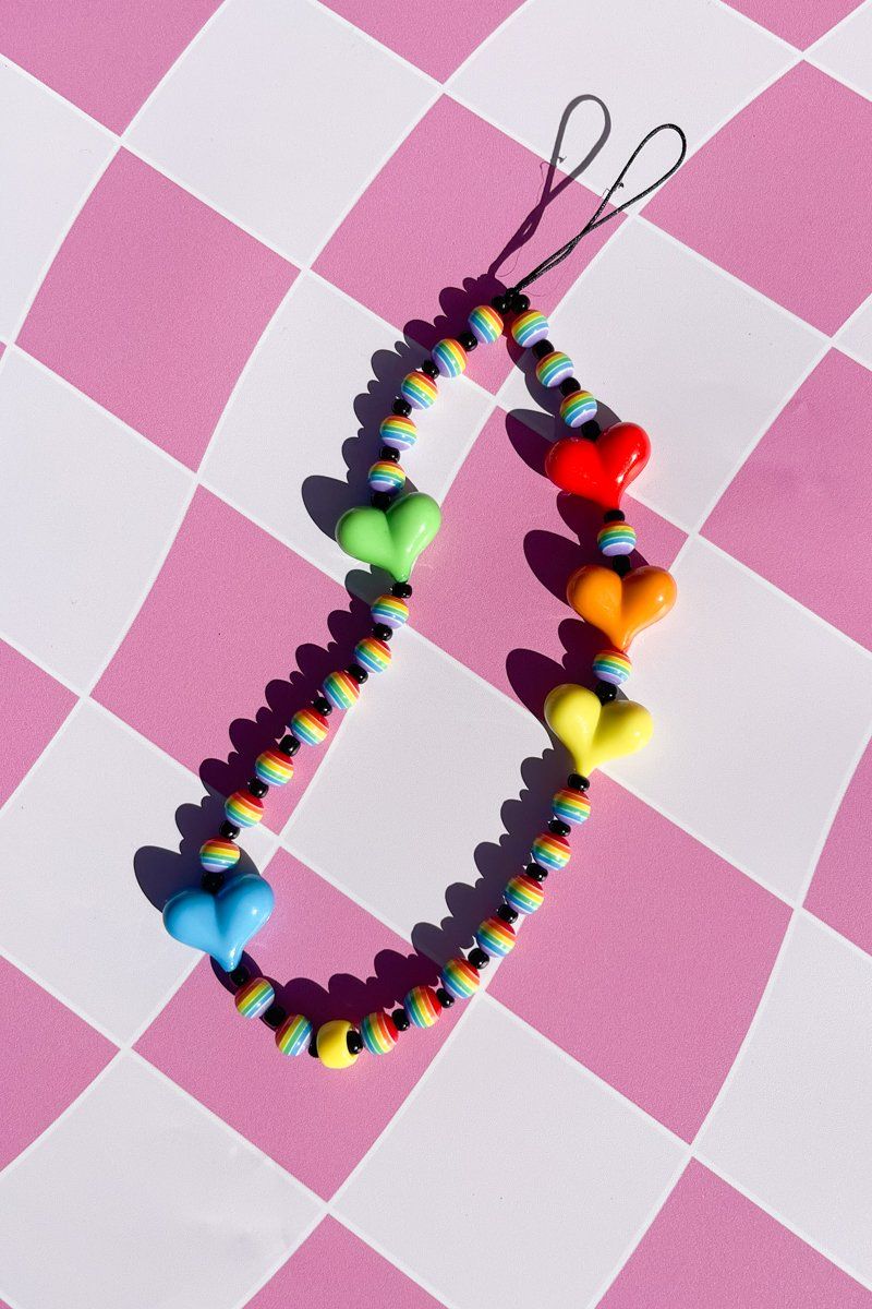 Rainbow Hearts Phone Chain Strap Phone Chain Mure + Grand 