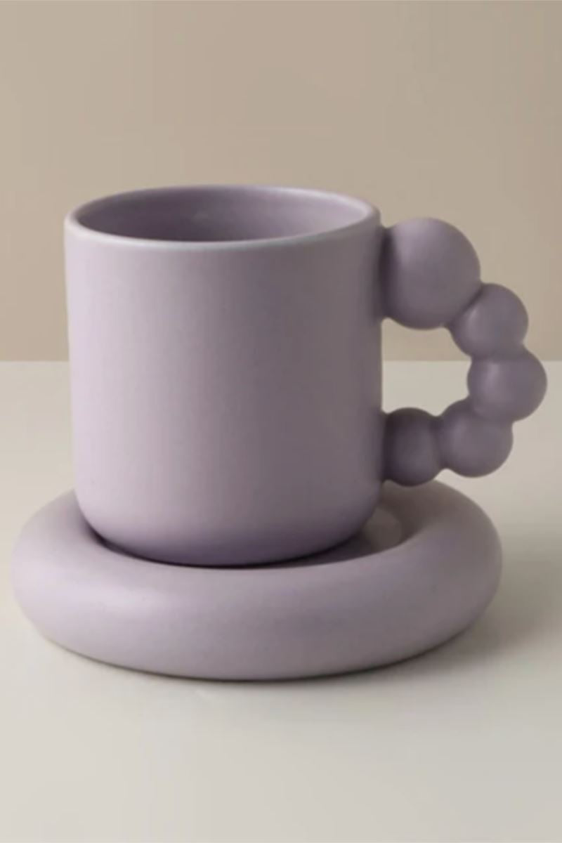 Retro Ceramic Mug Set Home Decor Filtrum Home Purple Set 