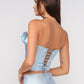 Rosette Strapless Top in Snowflake Clothing Sky to Moon 