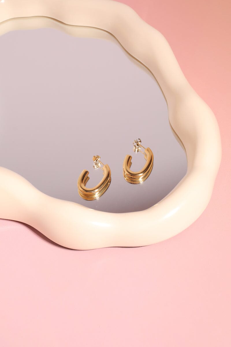 Rounded Thick Hoop Earrings mure + grand 