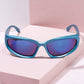 Santa Monica Wrap Around Frame Sunglasses Sunglasses mure + grand Blue/Blue Mirror 