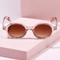 Sardinia Round Frame Sunglasses Sunglasses mure + grand Clear Blush/Black 