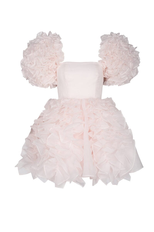 Selkie Bebe Flower Dress in Strawberry Milk Clothing Selkie 