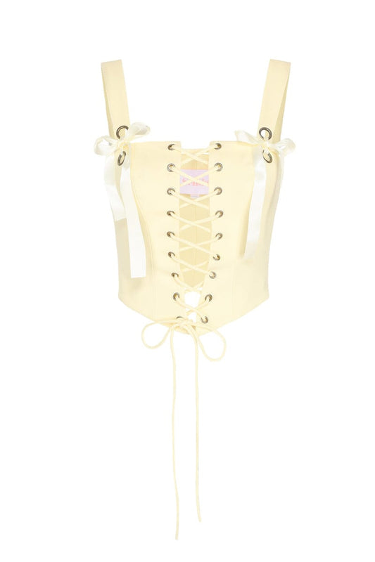 Selkie Ribbon Corset Top in Dole Whip Clothing Selkie 