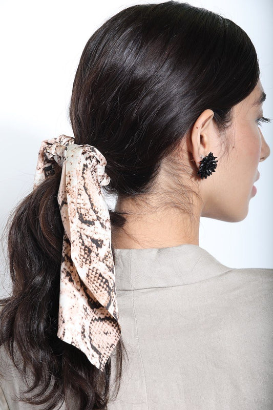 Snake Print Scarf Scrunchie Hair Accessory Mulberry & Grand 