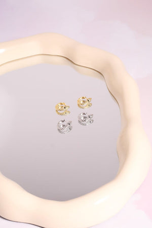 Snake Sterling Silver Charm Huggie Earrings