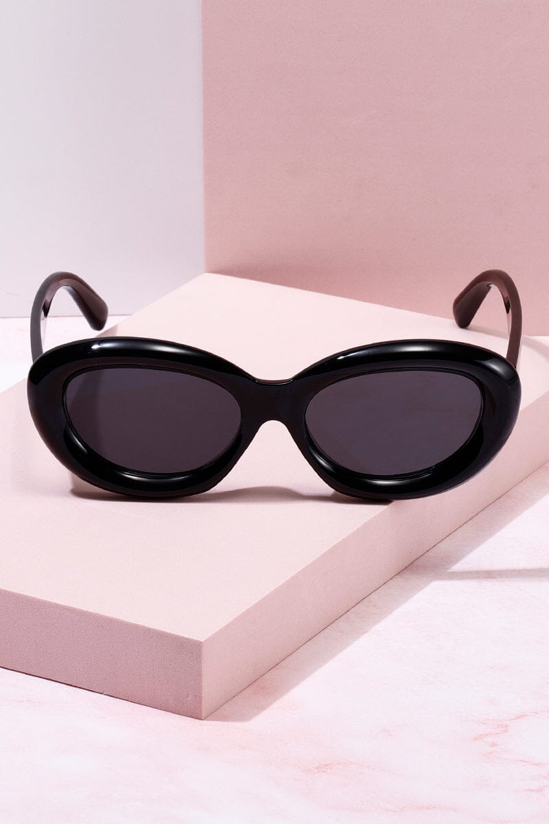 Soft Serve Puff Frame Sunglasses Sunglasses mure + grand Black/Black 