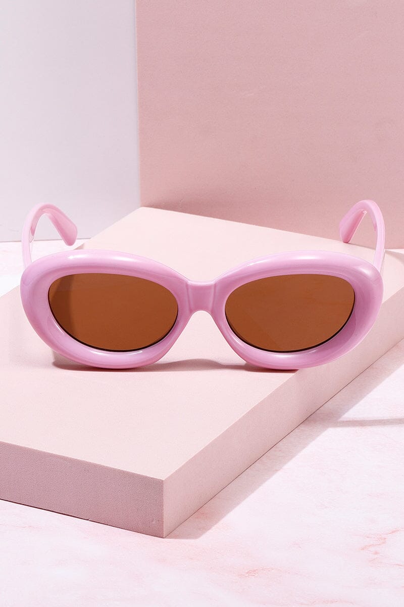 Soft Serve Puff Frame Sunglasses Sunglasses mure + grand Pink/Lt Brown 