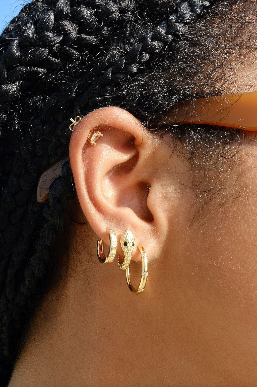 Mulberry Padlock Hoop Earrings - Gold
