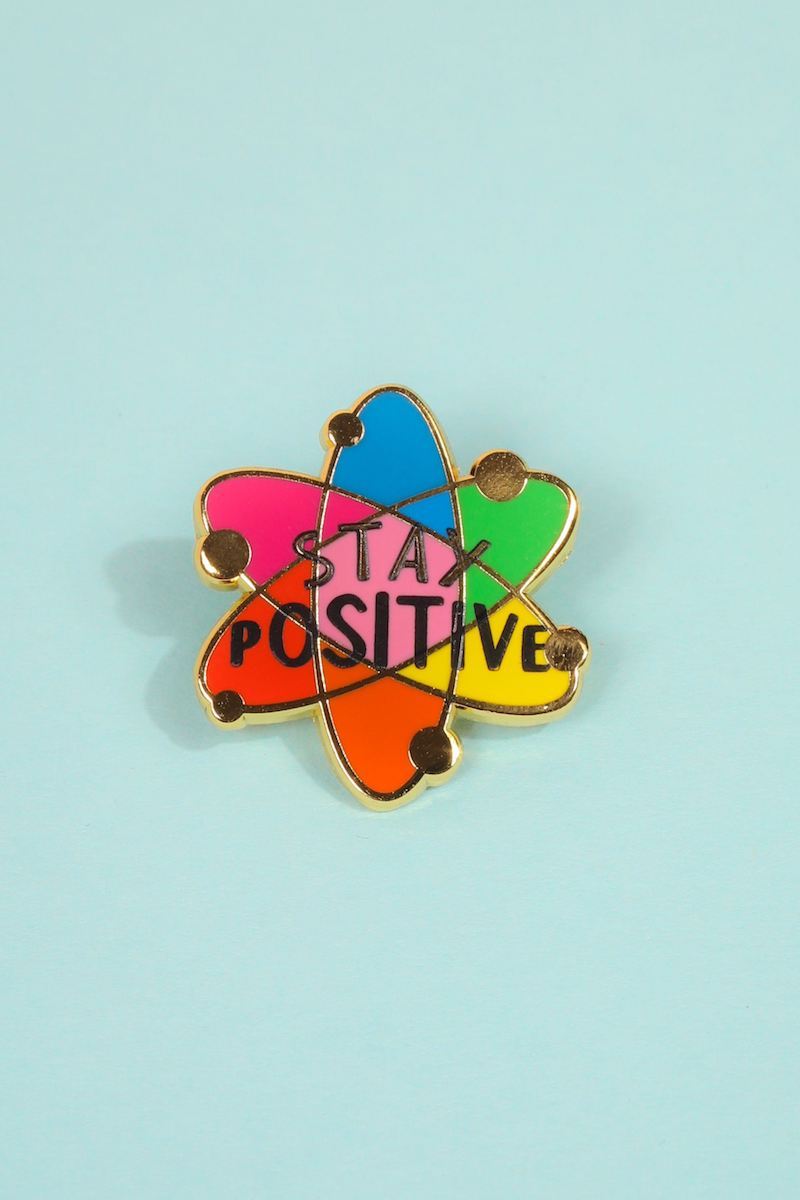 Stay Positive Enamel Pin Enamel Pin Patches & Pins 