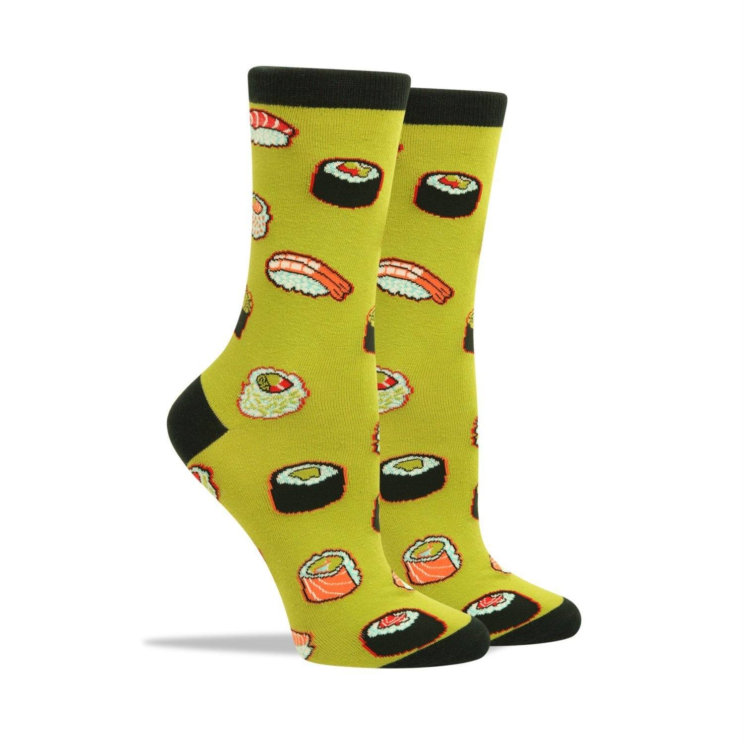 Funny Sushi Socks for Women, Novelty Sushi Gifts for Sushi lovers, Anniversary Gift for Her, Gift for Mom, Funny Food Socks, Womens Sushi Themed Socks